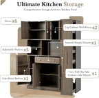 VilroCaz Farmhouse Style Large Kitchen Pantry - Image 4