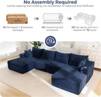 MAXYOYO 132" Giant U-Shaped Modular Sectional Couch, Modern Boneless Couch - Image 6