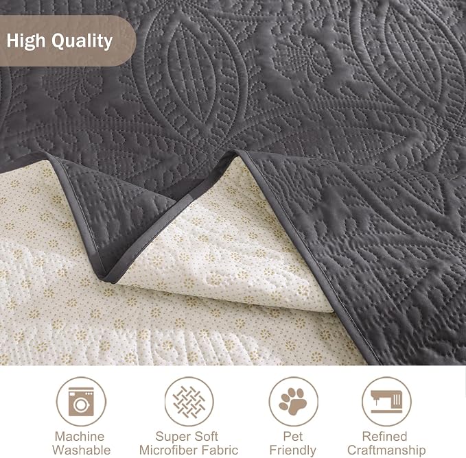 Quilted Recliner Chair Covers, Water-Repellent Recliner Slipcovers, Lazy Boy - Image 5