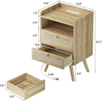 SUPERJARE 2 Drawer Night Stand - Image 3