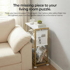 Skinny Side Table with Storage, 3 Tier Slim Side Tables - Image 12