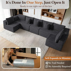 168" Cloud Sectional Couch, Comfort U Shaped Sofa - Image 3