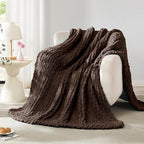 L'AGRATY Chunky Knit Throw Blanket by LAGRATY