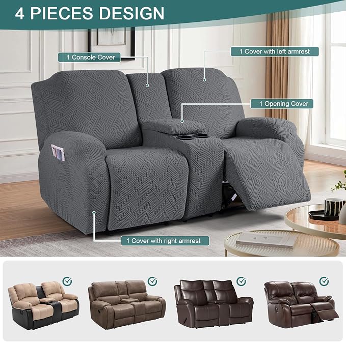 Ruaozz Loveseat Recliner Covers - Image 4