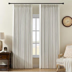 100% Blackout Pinch Pleated Linen Curtains 105 Inches Long by AUSSPVOCT