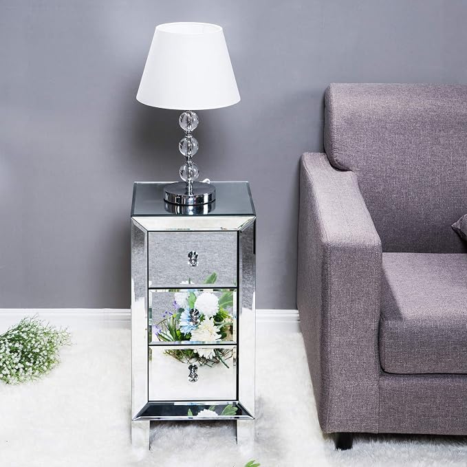 Mirrored End Table Modern Small Sofa Corner Table - Image 7