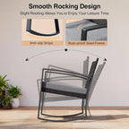 Qsun 3 Pieces Patio Furniture Set Rocking Bistro Set Outdoor Rattan Conversation - Image 3
