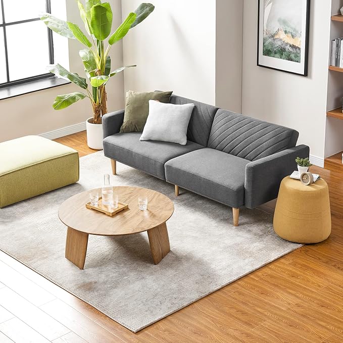 mopio 76.4" Futon Sofa Bed, Sleeper Sofa, Mid Century Modern Futon Couch - Image 8