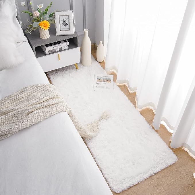 Chicrug Soft Runner Rug for Bedroom Living Room Plush Fluffy Rugs 2x6 | Shag - Image 3