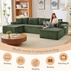 134 Inch Modular Sectional Sleeper Sofa, Boneless Cloud Couch - Image 7
