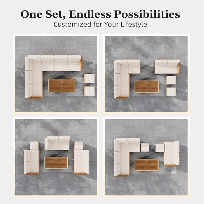 HERA'S HOUSE Patio Furniture Set, 8 Piece Wicker Outdoor Patio Conversation Set - Image 9