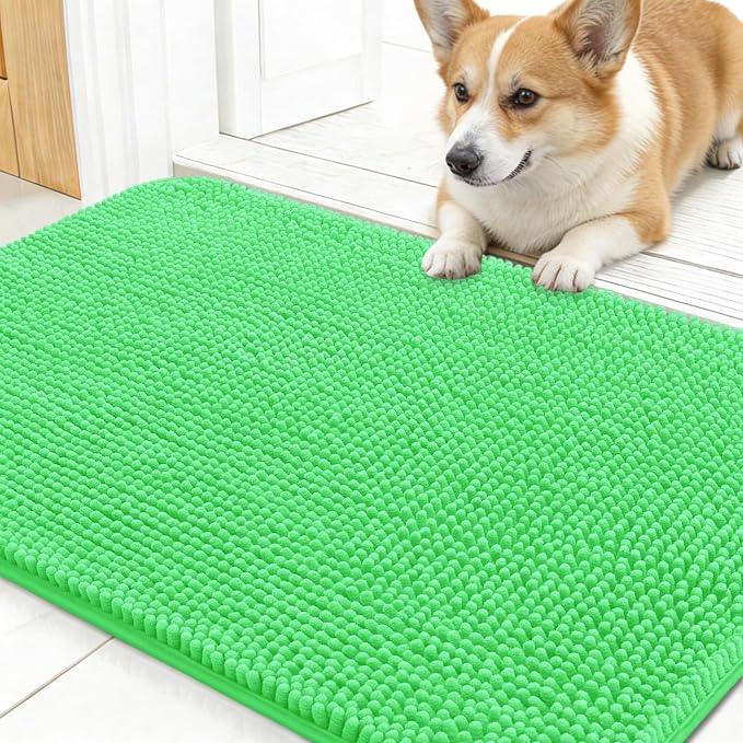 OLANLY Dog Door Mat for Muddy Paws 24x16, Super Absorbent Chenille Mud Mat | by OLANLY