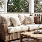 Set of 2 Decorative Floral Pillow Covers 16x16 Inch Light Brown | Neutral - Image 5