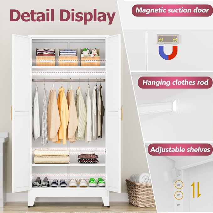 GAIOUS Metal Wardrobe Cabinet - Image 4