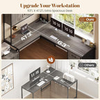 SEDETA Farmhouse L Shaped Office Desk - Image 6