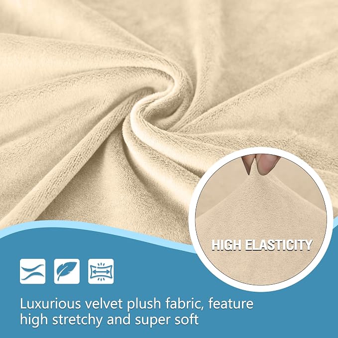 HDCAXKJ Corner Sectional Couch Covers Velvet Stretch L Shape Sofa Cover Soft - Image 3