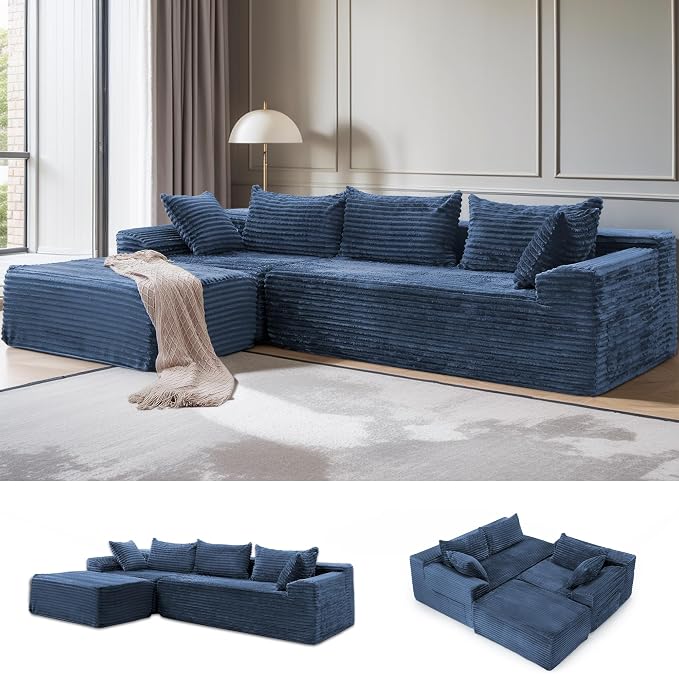 Korser 110" L-Shaped Modular Sectional Sofa by KORSER