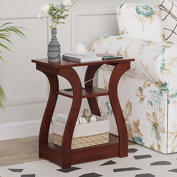 FROMJBEST End Tables Living Room, Cherry End Table by FROMJBEST