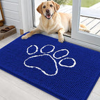 OLANLY Dog Door Mat for Muddy Paws 36x24, Paw Print Design Chenille Mud Mat | by OLANLY