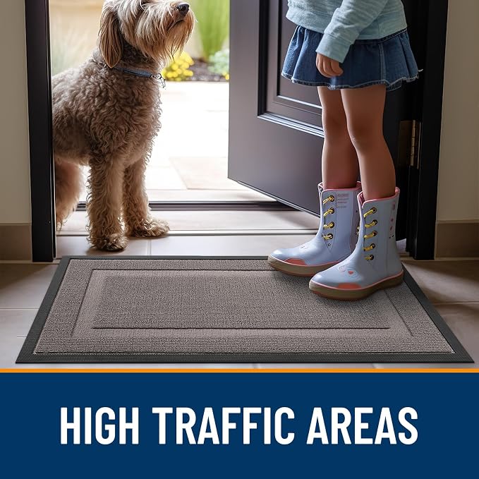OLANLY Front Door Mat Outside 71x47, All-Season Heavy-Duty Rubber Doormat | - Image 6