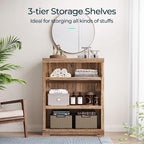 LINSY HOME 3-Tier Bookshelf Display Storage Shelves Farmhouse Bookshelf - Image 4