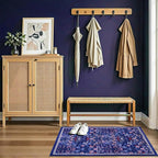 PLHXFR 2x3 Small Entryway Rug: Floral Washable Indoor Soft Carpet Blue | - Image 5