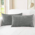 CaliTime Decorative Couch Throw Pillow Covers 26 X 16 Inches Medium Grey | Pack by CaliTime