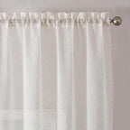 Simplebrand Natural Linen Textured Sheer Curtains 63 Inch Length 2 Panels by Simplebrand