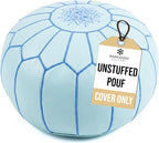 Marrakesh Gallery Genuine Leather Round Pouf Unstuffed by MarrakeshGallery