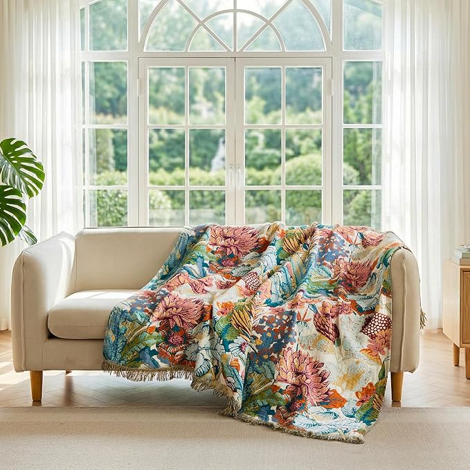 LUTBM Boho Throw Blanket for Couch Sofa Chair Cotton Summer Blankets for - Image 4