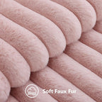 decorUhome Fall Faux Fur Throw Pillow Covers 12x20 Set of 2 Pink | Decorative - Image 2