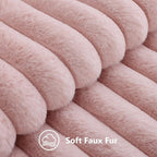 decorUhome Fall Faux Fur Throw Pillow Covers 26x26 Set of 2 Pink | Decorative - Image 2