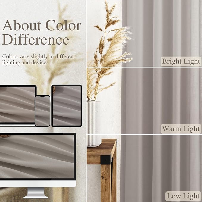Stone Grey Linen Curtains 96 Inches Long - Image 3