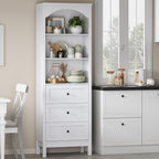 Bookshelf with Drawers, Floor Standing Display Storage Cabinet - Image 9