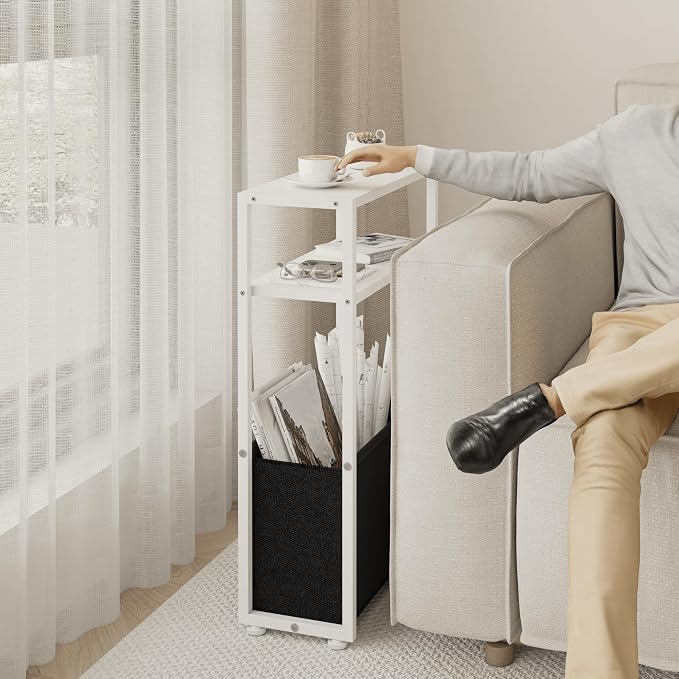 Leomonio Narrow Side Table, Slim End Tables - Image 7