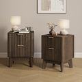 Fluted Nightstand Set of 2, Modern End Table by TROJMHome