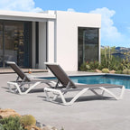 PURPLE LEAF Patio Chaise Lounge Chair Set of 3 Outside Aluminum Plastic - Image 3