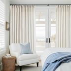 Natural Pinch Pleated Linen 96 Inch Curtains 100 Inch Width | Memory Trained - Image 9
