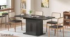 Extendable Black Dining Table for 4-6, 47-65 Inch Rectangle Dining Room Kitchen - Image 6
