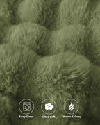 Ultra Soft Cozy Faux Fur Throw Blanket, Fuzzy Plush Thick Bubble Blanket - Image 5