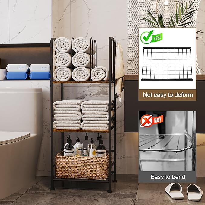 Towel Racks for Bathroom 3-Tier M-Shaped Detachable Dividers, Durable Metal - Image 5