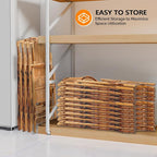 VINGLI Bamboo Folding Chair, Foldable Dining Wood Chairs Comfortable Seat - Image 9