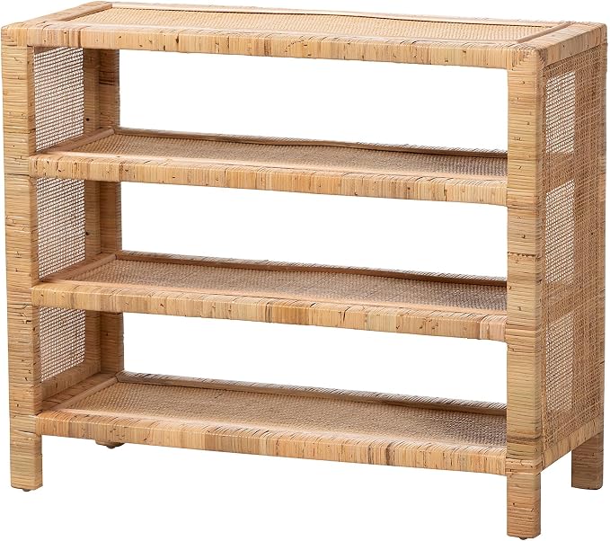 Bali & pari Abelia Natural Rattan 4-Tier Display Shelf by balipari