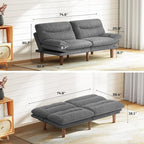 Marsail 75" Futon Sofa Bed, Convertible Corduroy Futon Couch - Image 2