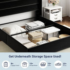 Allewie Full Size Velvet Lift Up Storage Bed, Modern Wingback Headboard - Image 5