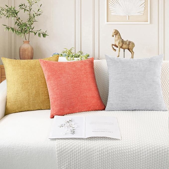 CaliTime Decorative Couch Throw Pillow Covers 18 X 18 Inches Living Coral | - Image 5
