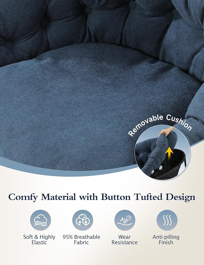 Kidirect Wide Rocking Chair Nursery, Comfy Saucer Nursery Rocking Chairs - Image 5