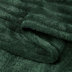 BEDELITE 3D Ribbed Emerald Green Fleece Throw Blanket - Image 9