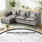 LEVELEVE 112.5" L-Shape Modular Sofa - Image 3