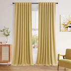100% Blackout Curtains 108 Inch Length 2 Panels Set by Guken